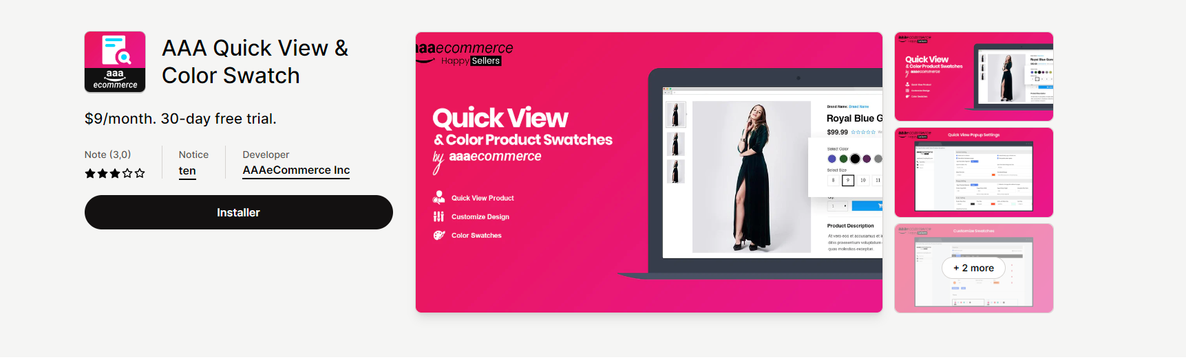 AAA Quick View & Color Swatch